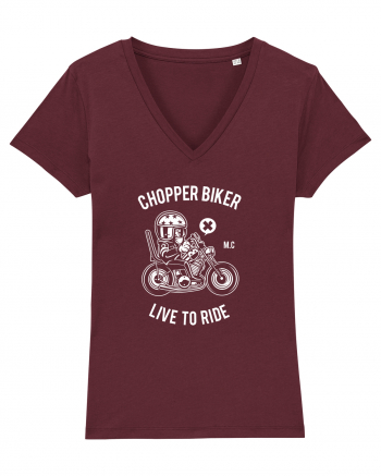 Chopper Biker White Burgundy