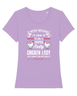 CHICKEN LADY Tricou mânecă scurtă guler larg fitted Damă Expresser