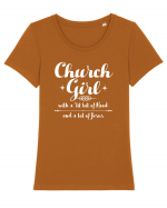 CHURCH GIRL Tricou mânecă scurtă guler larg fitted Damă Expresser