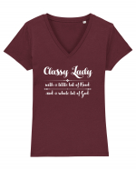 CLASSY LADY Tricou mânecă scurtă guler V Damă Evoker