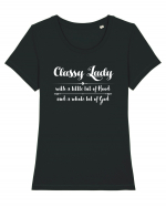 CLASSY LADY Tricou mânecă scurtă guler larg fitted Damă Expresser