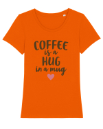 COFFEE Tricou mânecă scurtă guler larg fitted Damă Expresser