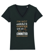 COFFEE Tricou mânecă scurtă guler V Damă Evoker