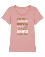 COFFEE Tricou mânecă scurtă guler larg fitted Damă Expresser