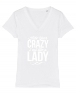 CRAZY LADY Tricou mânecă scurtă guler V Damă Evoker