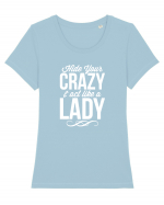 CRAZY LADY Tricou mânecă scurtă guler larg fitted Damă Expresser