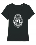 Coffee Addict White Tricou mânecă scurtă guler larg fitted Damă Expresser