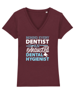 DENTAL HYGIENIST Tricou mânecă scurtă guler V Damă Evoker