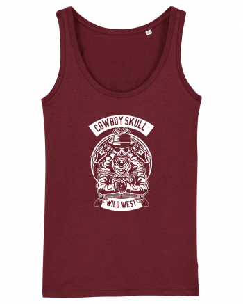 Cowboy Skull White Burgundy