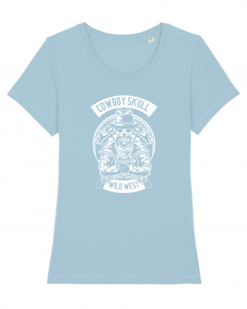 Cowboy Skull White Sky Blue