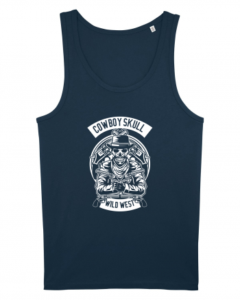 Cowboy Skull White Navy