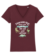 DINOSAURS Tricou mânecă scurtă guler V Damă Evoker