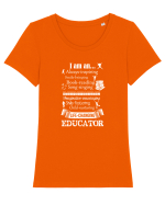 EDUCATOR Tricou mânecă scurtă guler larg fitted Damă Expresser