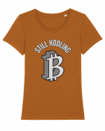 Still Hodling Tricou mânecă scurtă guler larg fitted Damă Expresser