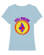 Still Hodling.Etherum  Tricou mânecă scurtă guler larg fitted Damă Expresser