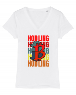 Hodling Tricou mânecă scurtă guler V Damă Evoker