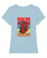 Hodling Tricou mânecă scurtă guler larg fitted Damă Expresser