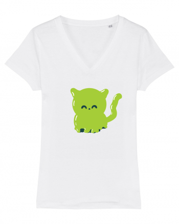 Ghost green kitty White