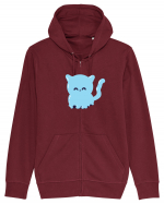 Ghost blue kitty Hanorac cu fermoar Unisex Connector