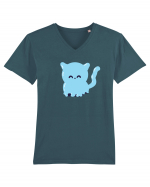 Ghost blue kitty Tricou mânecă scurtă guler V Bărbat Presenter