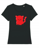 Ghost red devil kitty Tricou mânecă scurtă guler larg fitted Damă Expresser