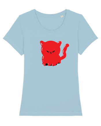 Ghost red devil kitty Sky Blue