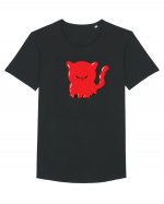 Ghost red devil kitty Tricou mânecă scurtă guler larg Bărbat Skater