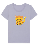 Pizza Kitty  Tricou mânecă scurtă guler larg fitted Damă Expresser