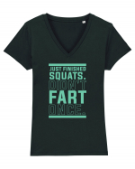 SQUATS Tricou mânecă scurtă guler V Damă Evoker