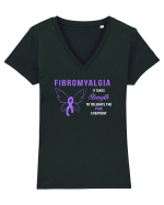 FIBROMYALGIA Tricou mânecă scurtă guler V Damă Evoker