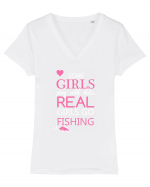 FISHING Tricou mânecă scurtă guler V Damă Evoker