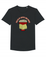 Fueled By Coffee And Books Tricou mânecă scurtă guler larg Bărbat Skater