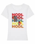 Hodl.Cadou Pentru Iubitorii De Crypto Tricou mânecă scurtă guler larg fitted Damă Expresser