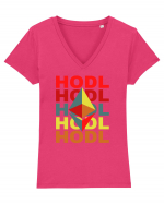 Hodl.Cadou Pentru Iubitorii De Crypto Tricou mânecă scurtă guler V Damă Evoker