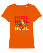 Hodl.Cadou Pentru Iubitorii De Crypto Tricou mânecă scurtă guler larg fitted Damă Expresser