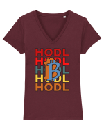 Hodl.Cadou Pentru Iubitorii De Crypto Tricou mânecă scurtă guler V Damă Evoker