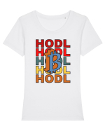 Hodl.Cadou Pentru Iubitorii De Crypto Tricou mânecă scurtă guler larg fitted Damă Expresser