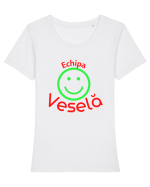 Echipa Vesela Tricou mânecă scurtă guler larg fitted Damă Expresser