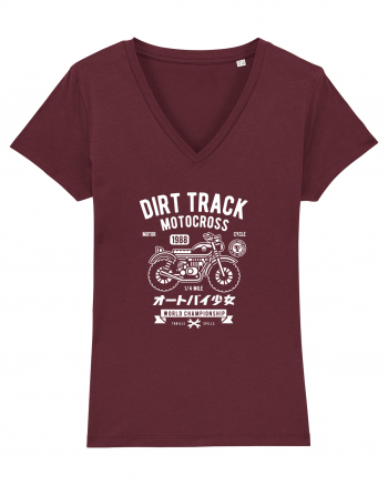 Dirt Track Moto White Burgundy