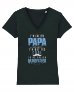 PAPA Tricou mânecă scurtă guler V Damă Evoker