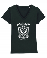 East Coast Anchor White Tricou mânecă scurtă guler V Damă Evoker