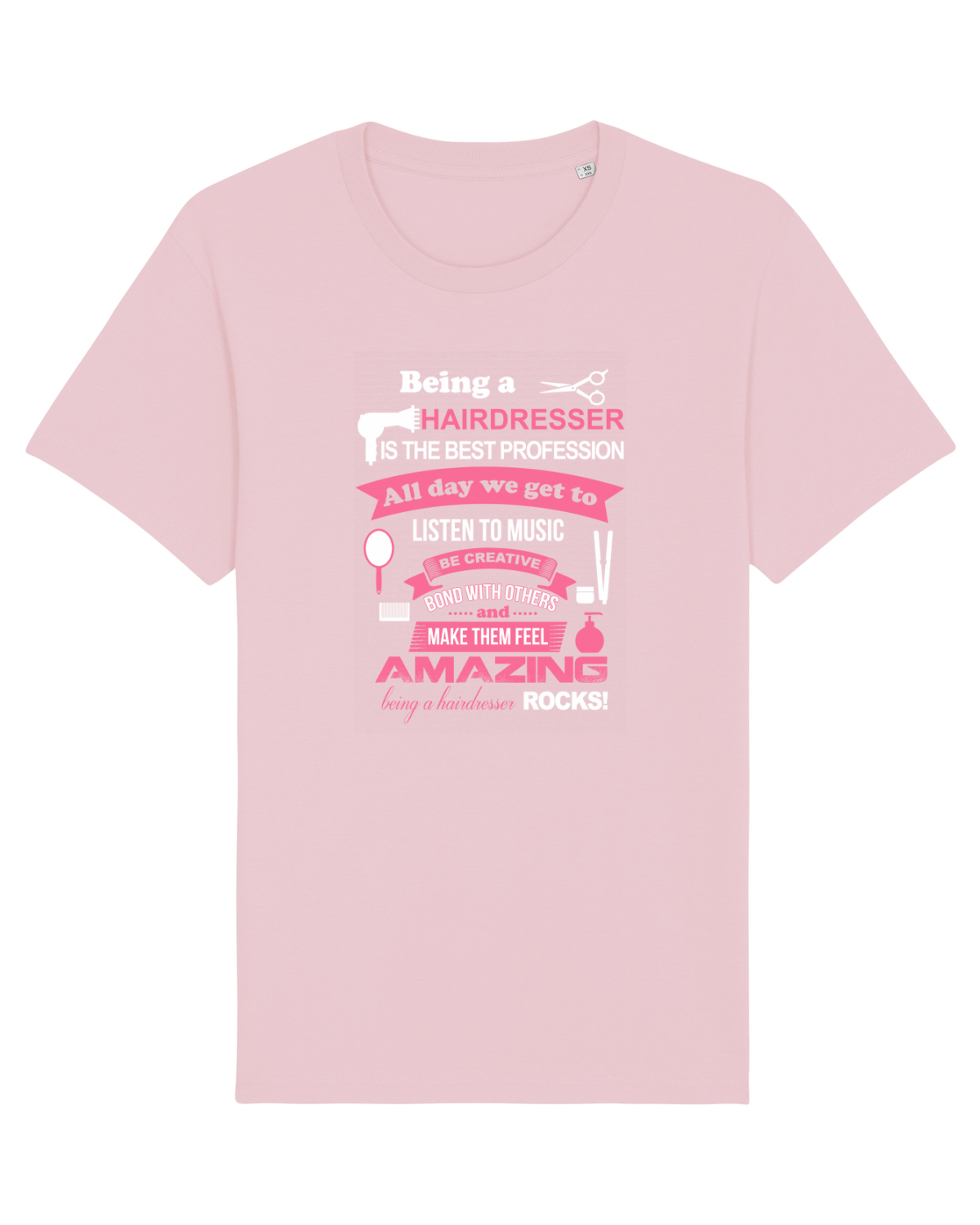 Tricou mânecă scurtă Unisex Rocker Cotton Pink