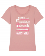 HAIR STYLIST Tricou mânecă scurtă guler larg fitted Damă Expresser