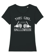 HALLOWEEN Tricou mânecă scurtă guler larg fitted Damă Expresser