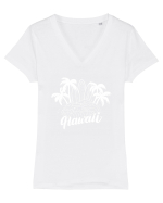 HAWAII Tricou mânecă scurtă guler V Damă Evoker