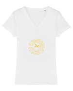 HORSE Tricou mânecă scurtă guler V Damă Evoker