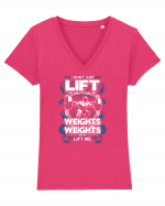 LIFT WEIGHTS Tricou mânecă scurtă guler V Damă Evoker