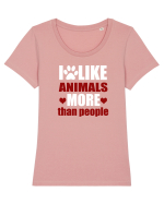 ANIMALS Tricou mânecă scurtă guler larg fitted Damă Expresser