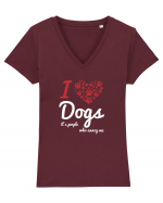 DOGS Tricou mânecă scurtă guler V Damă Evoker