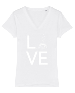 COFFEE Tricou mânecă scurtă guler V Damă Evoker